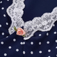 2025 Summer New Blue Polka Dot French V-neck Retro Temperament Long Dress R0947