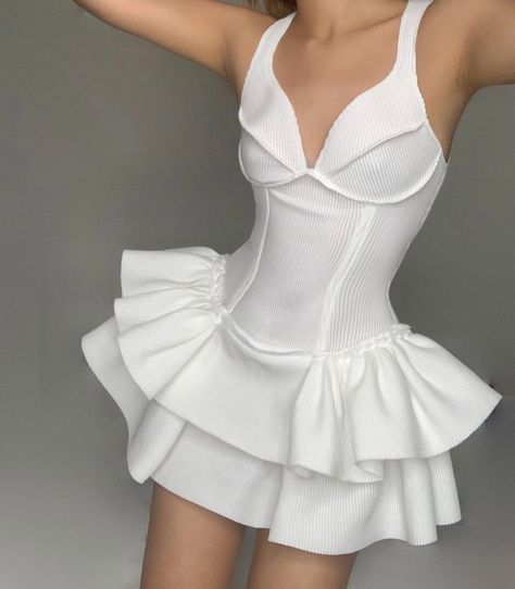 White suspenders sexy slim fit puffy mini skirt homecoming dress R2571