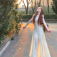 Atmosphere wear white lace sleeveless vest dress beautiful temperament waist A-line long skirt R0421