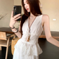 Fairy's complete outfit: strappy v-neck lace vest skirt two-piece set R1738