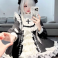 Gothic style decoration female lolita blue and white dress female cute daily dress OP princess dress R1678