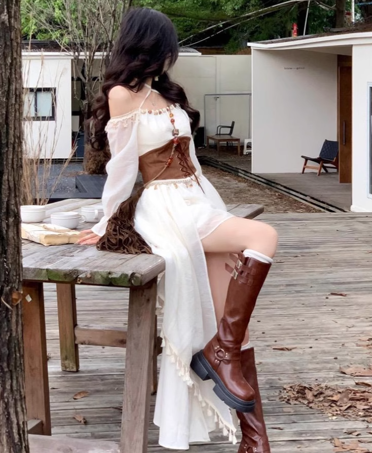 Large size French pure slim one shoulder dress waist vest waist belt suit R1870