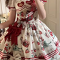Strawberry Heart Lolita Short Sleeve Dress Cute Lolita Princess Dress Cake Tutu Skirt R1691