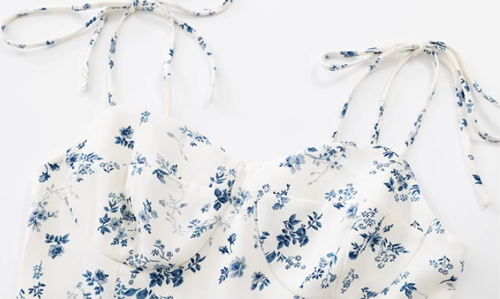 French holiday short white 2025 new dress floral sling R2585