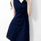 2025 Summer New High Waist V-Neck Single-Breasted Lace-Up Short A-Line Suit Dress R0970