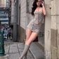 American hot girl waist suspender top 2025 large size strap hip skirt suit R1351