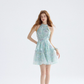 Floral dress halter neck suspender skirt short skirt vacation wear skirt women summer R3453