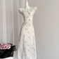 Hot love floral dress new style waist lace square neck short skirt R2033