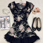 Retro Printed Waist Slim Fit A-Line Sexy Mini Skirt homecoming dress R2686