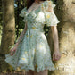 Light green floral design neckline, slim waist and slim short skirt for homecoming dress R4065