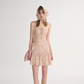 French floral short skirt pink suspender dress short holiday wear skirt R2716