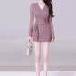 Pure desire hot girl long sleeve V-neck lace dress 2025 lace waist hip skirt R1165