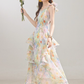 French style oil painting floral dress new summer holiday style long dress R1897