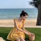 2025 new Sanya holiday beach dress short sling holiday short dress small slim dress R0203