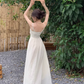 Holiday beach dress atmosphere waist temperament high-end sling dress R1517