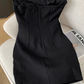 Black hot girl sexy tube top dress female 2025 new temperament pure desire hip dress R3948
