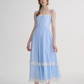 French plaid dress sleeveless long dress lace pastoral style suspender dress for women R3552