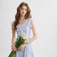 French ruffle dress high-end mini skirt floral skirt holiday style R2757
