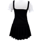 Sweet pure college style puff sleeve dress new style waist slimming lapel fake two-piece dress R0140