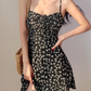 French fresh girl floral suspender skirt slim fit A-line holiday dress short skirt R2806