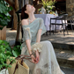 Fairy fake two-piece irregular halter neck short-sleeved T-shirt complete skirt suit R1757