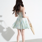 Three-dimensional flower suspender dress beautiful summer ruffled large swing A-line skirt R4109