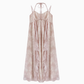 Temperament super fairy pink floral suspender dress beautiful holiday dress R1915
