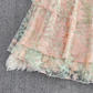 Light luxury heavy work stand collar embroidered lace waist slimming A-line dress long dress R0397