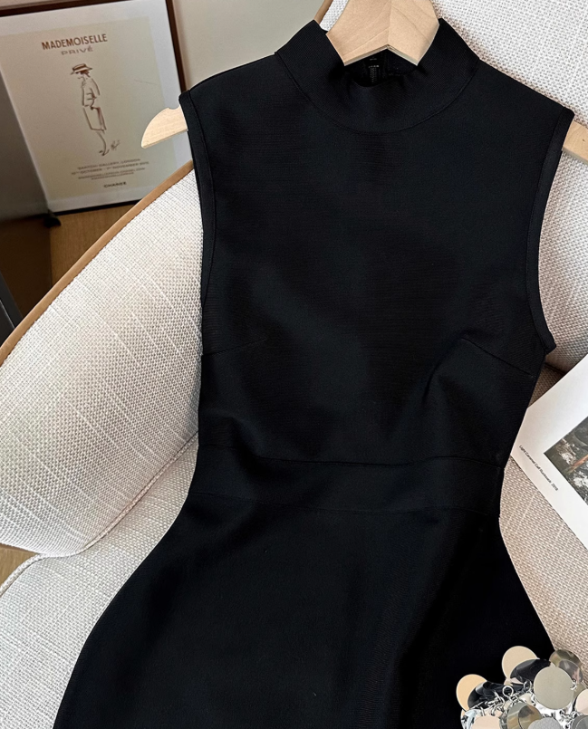 French style tube top dress for women new style waist slimming short A-line skirt small dress R4033