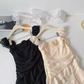 French holiday rose temperament long tail sleeveless atmosphere suspender dress R0297