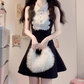 High-grade black sleeveless vest dress with lace waist and a-line tutu skirt R0755