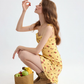 French floral dress holiday style suspender skirt petite short skirt short skirt female summer R3524