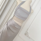 Yuji Tear Net Satin Splicing Dress New Design Waist Slimming Hip Skirt R2171