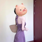 French purple v-neck polka dot halter dress for seaside vacation, beautiful waisted A-line long skirt R0425