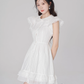 White chiffon dress women's summer ruffled short skirt new high waist A-line small white skirt R4497