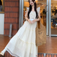 French style petite princess dress with slim waist and flying sleeves R1709