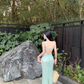 Seaside holiday style sexy backless suspender dress royal sister socialite high-end wear sequin dress R0482