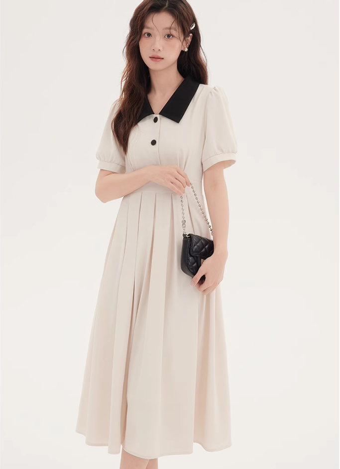 French style shirt dress with waist for summer 2025 new formal occasion dress R2367