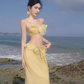 Sexy suspender dress pure desire style clothes super fairy vacation wear backless beach dress R1572