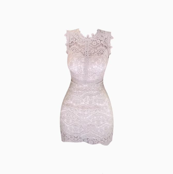 Pure desire design lace sleeveless dress 2025 sexy hot girl waist hip short skirt R1131