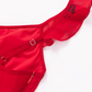 2025 Summer New Red Sexy V-neck Wood Ear Edge Floral Sleeveless Holiday Dress R0905