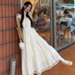French style petite princess dress with slim waist and flying sleeves R1709