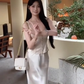 Large Size French Pure Lace Patchwork Waist Strap Fishtail Skirt Set R1842