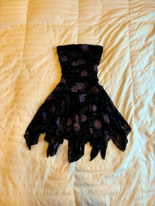 Retro Printed Waist Slim Tube Sexy Miniskirt homecoming dress R2687