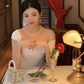 French one-shoulder dress 2025 sexy temperament waist elegant party dress R1488