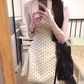 Gentle temperament polka dot suspender dress beautiful waist dress puffy skirt R0638