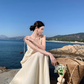 Gentle temperament backless suspender dress cold style unique and special skirt R0595