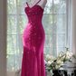 Lake blue halter-neck fitted waist bodycon long ball gown R6545