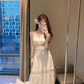 Temperament lace suspender dress waist dress long skirt R0488