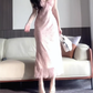 Floral suspender dress beautiful figure showing beautiful slim temperament long dress R0672